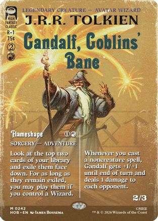 Gandalf, Goblins' Bane // Flameshape (Book Cover) (242) Foil - The Hobbit