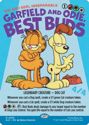 Garfield and Odie, Best Buds – Rin and Seri, Inseparable (2668) Foil - Secret Lair Drop Series