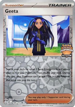 Geeta (Regional Championships) (188) Reverse Holofoil - Obsidian Flames