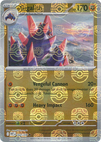 Gigalith (Master Ball Pattern) (48) Reverse Holofoil - White Flare