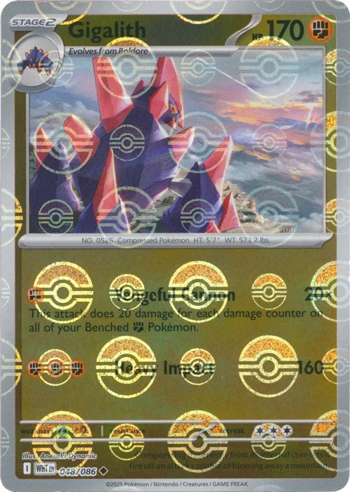 Gigalith (Poke Ball Pattern) (48) Reverse Holofoil - White Flare