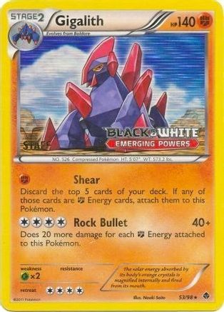 Gigalith (Prerelease) [Staff] (53) Holofoil - Black Star Promos