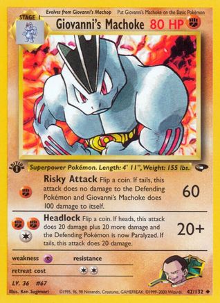 Giovanni's Machoke (42) (1st Edition) - Gym Challenge