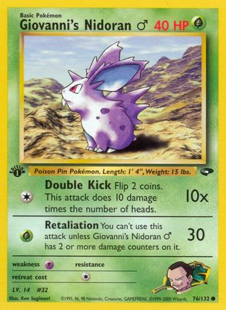 Giovanni's Nidoran M (76) (1st Edition) - Gym Challenge