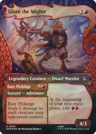 Gloin the Mighty // Easy Pickings (Showcase) (263) Surge Foil - The Hobbit