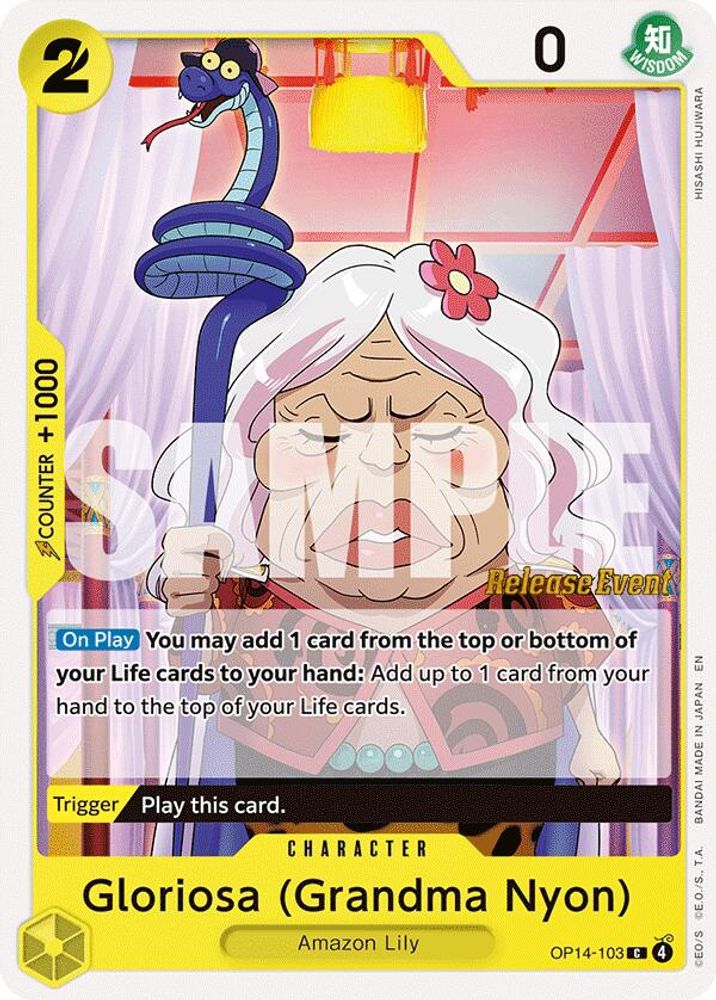 Gloriosa (Grandma Nyon) (OP14-103) Release Event Cards