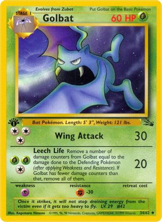Golbat (34) (1st Edition) - Fossil