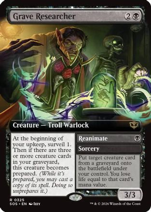 Grave Researcher // Reanimate (Extended Art) (085) - Secrets of Strixhaven