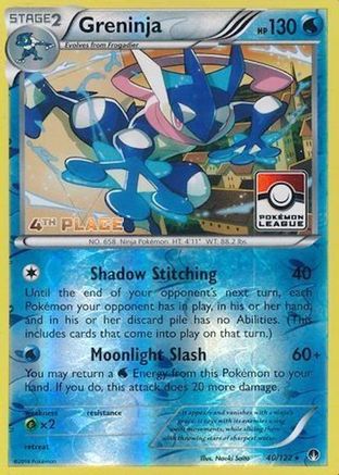 Greninja (Pokemon League) [4th Place] (40) Reverse Holofoil - League & Championship Cards