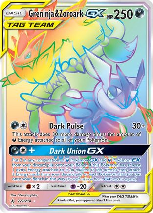 Greninja & Zoroark GX (222) Holofoil - Unbroken Bonds