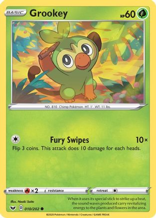 Grookey (10) Reverse Holofoil - Sword & Shield