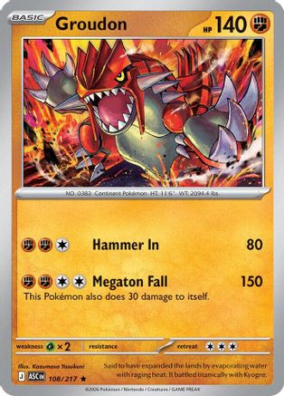 Groudon (108) Holofoil - Ascended Heroes