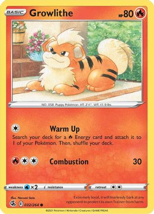 Growlithe (32) Reverse Holofoil - Fusion Strike