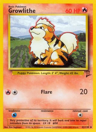 Growlithe (42) - Base Set 2