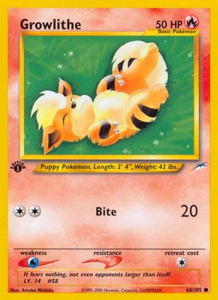 Growlithe (68) (1st Edition) - Neo Destiny