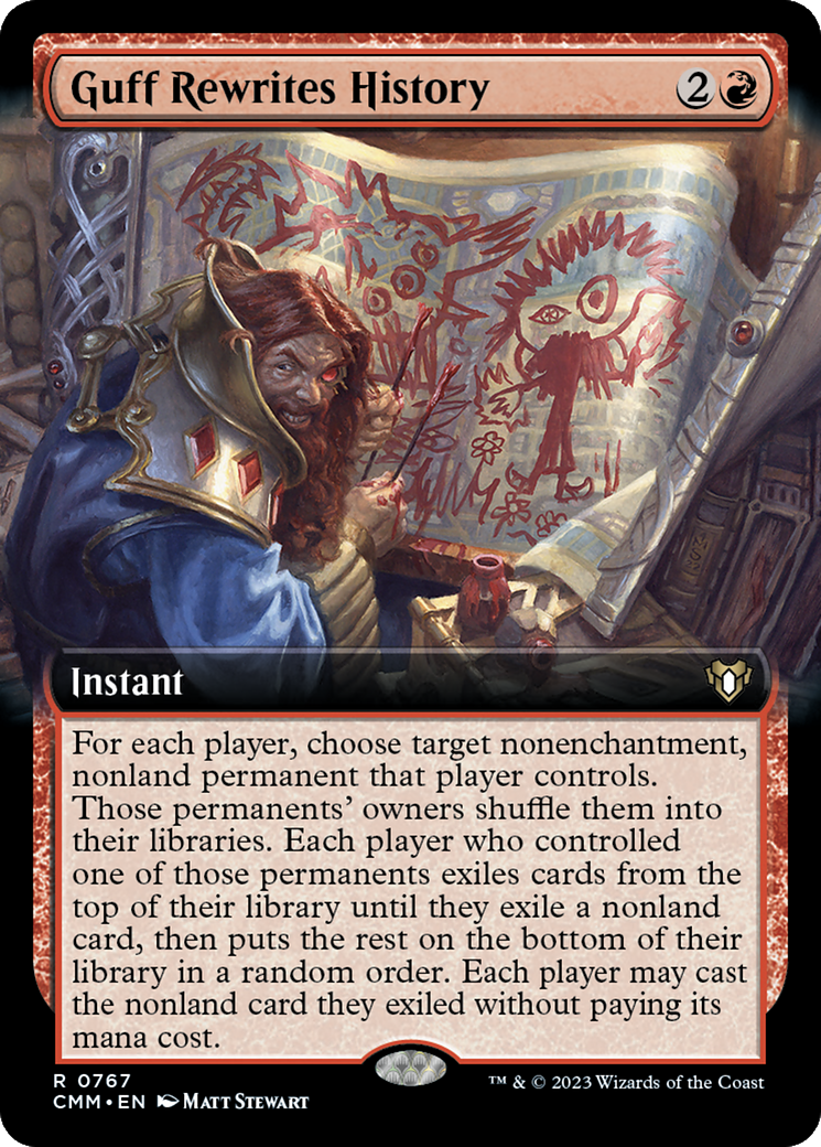 Guff Rewrites History (Extended Art) (767) Foil - Commander Masters