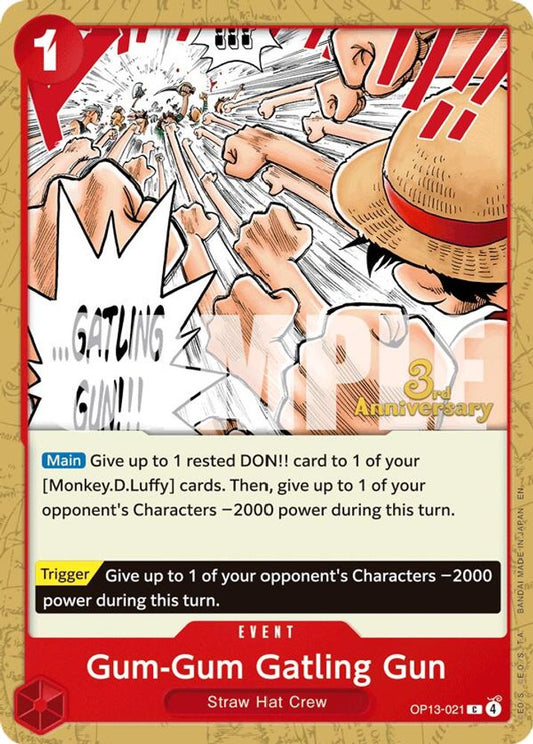 Gum-Gum Gatling Gun (OP13-021) 3rd Anniversary Tournament Cards