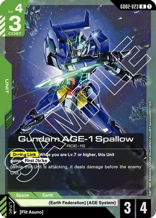Gundam AGE-1 Spallow (GD02-023) Holofoil - Dual Impact