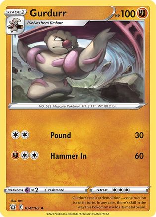 Gurdurr (74) Reverse Holofoil - Battle Styles