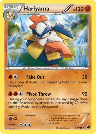 Hariyama (63) Reverse Holofoil - Plasma Freeze