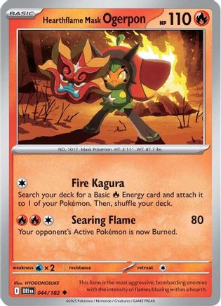 Hearthflame Mask Ogerpon (44) Reverse Holofoil - Destined Rivals