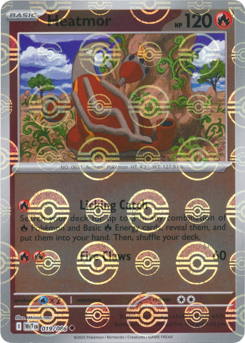 Heatmor (Poke Ball Pattern) (19) Reverse Holofoil - White Flare