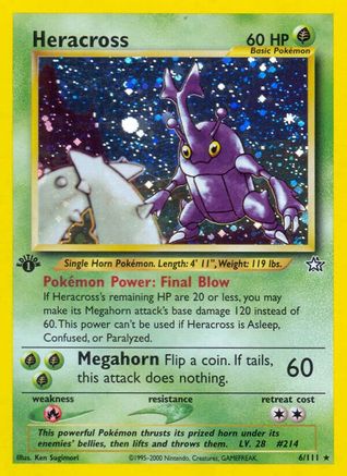 Heracross (6) (1st Edition) Holofoil - Neo Genesis