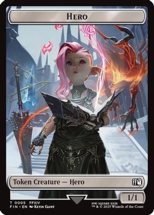 Hero // Wizard Double-Sided Token (5 // 15) - FINAL FANTASY