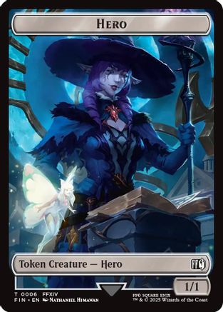 Hero // Wizard Double-Sided Token (6 // 15) Foil - FINAL FANTASY