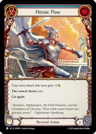 Heroic Pose (Blue) (SUP059) Rainbow Foil - Super Slam