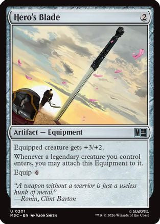 Hero's Blade (201) Surge Foil - Commander: Marvel Super Heroes