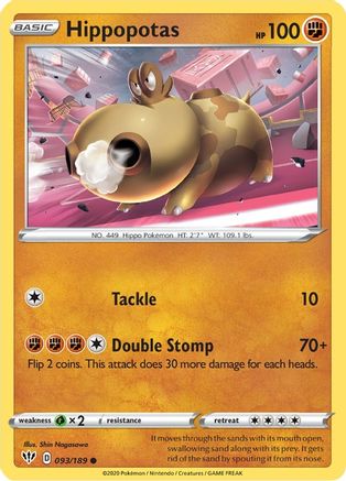 Hippopotas (93) Reverse Holofoil - Darkness Ablaze