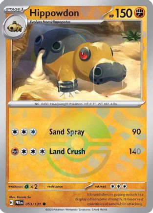 Hippowdon (Poke Ball Pattern) (53) Reverse Holofoil - Prismatic Evolutions