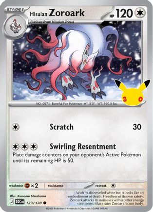Hisuian Zoroark (123) Holofoil - 30th Celebration