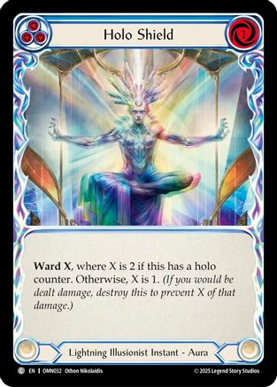 Holo Shield (Blue) (OMN032) Rainbow Foil - Omens of the Third Age