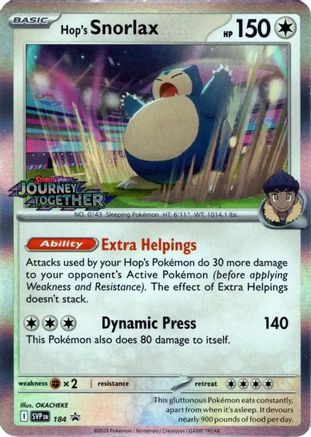 Hop's Snorlax (Prerelease) (184) Holofoil - Black Star Promos