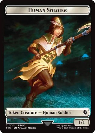 Human Soldier // Hero Double-Sided Token (1 // 33) Surge Foil - Commander: FINAL FANTASY