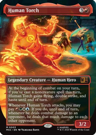 Human Torch (Borderless) (003) Foil - Commander: Marvel Super Heroes