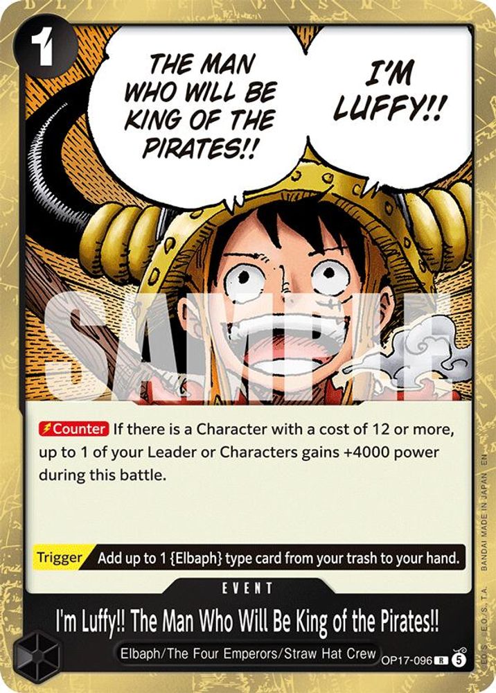 I'm Luffy!! The Man Who Will Be King of the Pirates!! (OP17-096) Foil