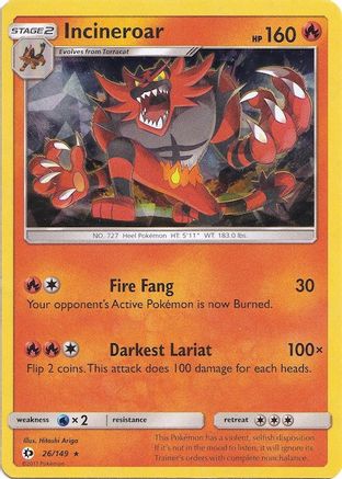Incineroar (Cracked Ice Holo) (Deck Exclusives) (26) Holofoil - Sun & Moon