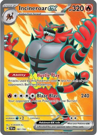 Incineroar ex (Full Art) (187) Holofoil - Temporal Forces