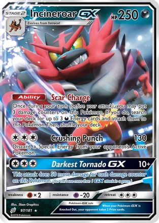 Incineroar GX (97) Holofoil - Team Up