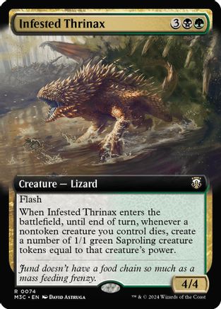 Infested Thrinax (Extended Art) (074) Ripple Foil - Commander: Modern Horizons 3