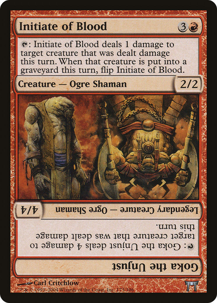 Initiate of Blood // Goka the Unjust (173) Foil - Champions of Kamigawa