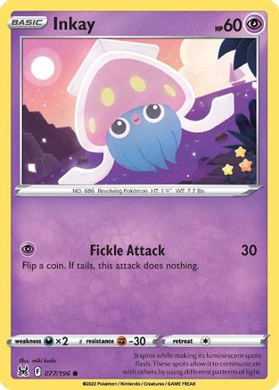 Inkay (77) Reverse Holofoil - Lost Origin