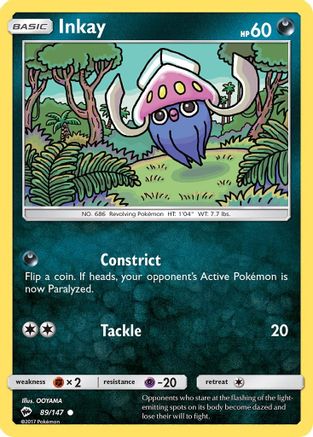 Inkay (89) Reverse Holofoil - Burning Shadows