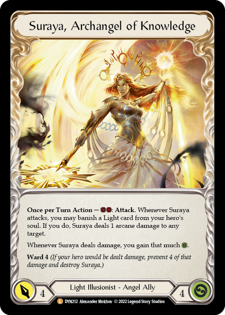 Invoke Suraya // Suraya, Archangel of Knowledge (DYN212) Rainbow Foil - Dynasty