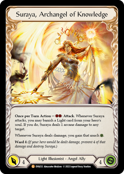 Invoke Suraya // Suraya, Archangel of Knowledge (DYN212) Rainbow Foil - Dynasty
