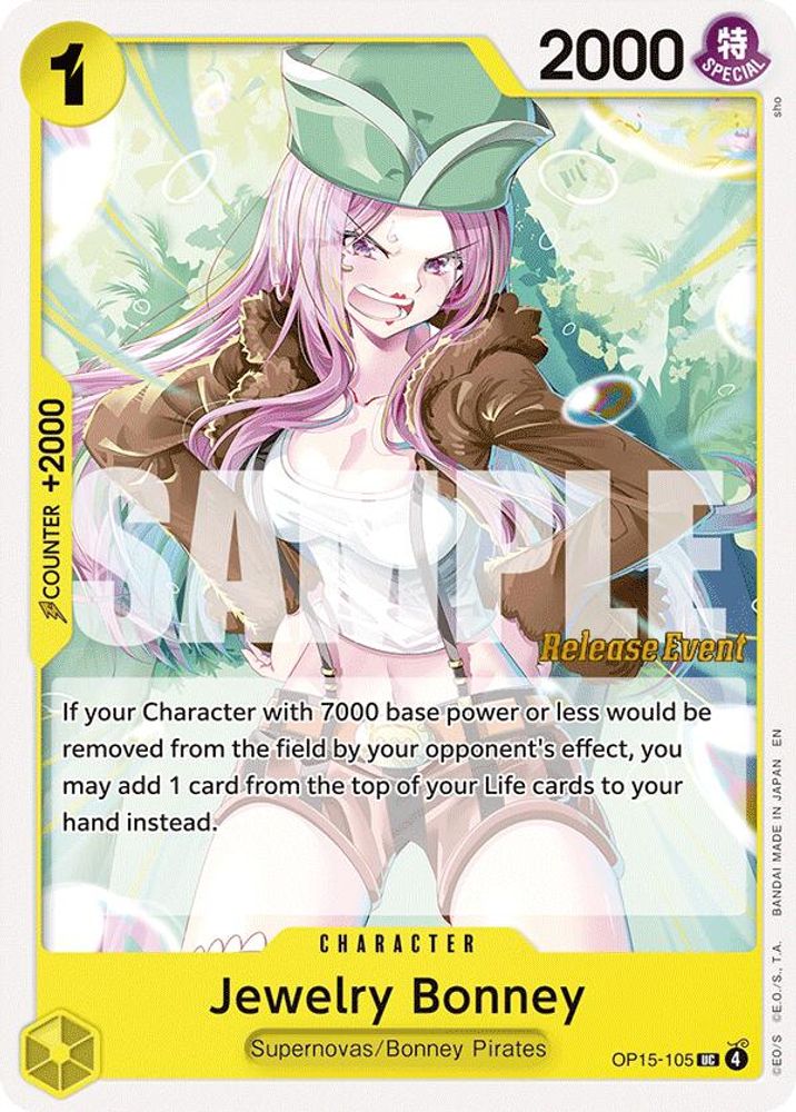 Jewelry Bonney (OP15-105) Release Event Cards