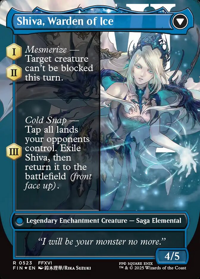 Jill, Shiva's Dominant // Shiva, Warden of Ice (Borderless) (523) Surge Foil - FINAL FANTASY